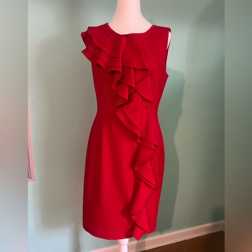 Red Calvin Klein Dress- Worn once- Perfect condition
